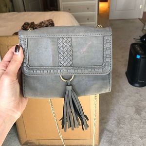 Crossbody Bag with gold chain and tassel